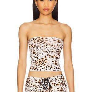 Indah Animal Print Strapless Top never before worn